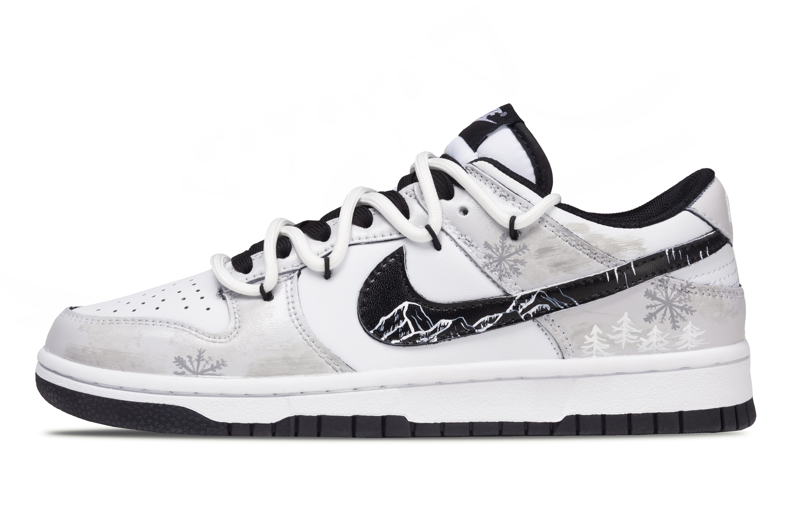 

Nike Dunk Snow Scene Slip Resistant Abrasion Resistant Low top Kids' Skateboarding Shoes White Gray Teenagers