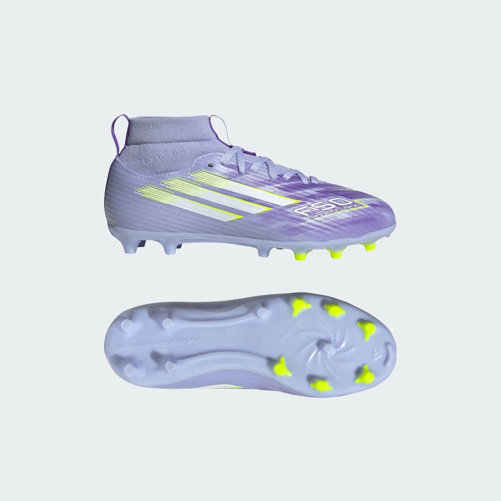 

Бутсы Adidas F50 Sparkfusion League Firm Ground/Artificial Grass Cleats Kids, цвет Violet Tone/Lucid Lemon/Purple Rush