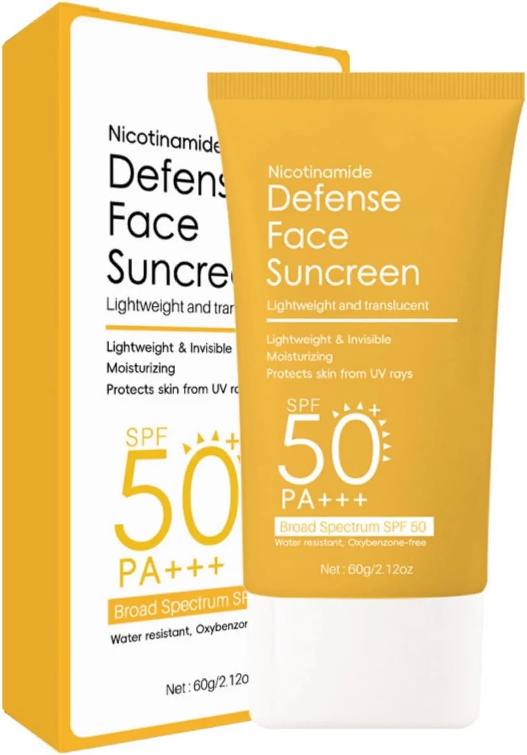 Солнцезащитный крем для лица, увлажняющий, SPF 50 PA+++, 84 г, желтый Generic