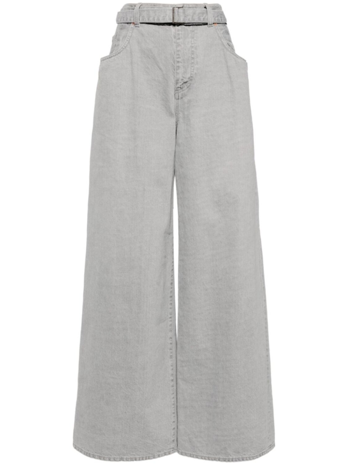 

Sacai джинсы с широкими штанинами и поясом, серый