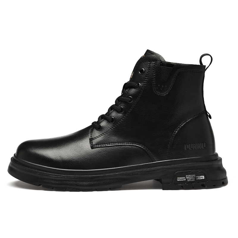 

Dunnu Мужские ботинки Martin черные с черной флисовой подкладкой, цвет Black Fleece-Lined