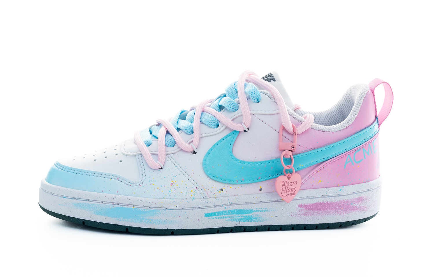 

Кроссовки для скейтбординга Court Borough Strawberry Milkshake Slip Resistant Abrasion Resistant низкие детские Nike, синий/розовый