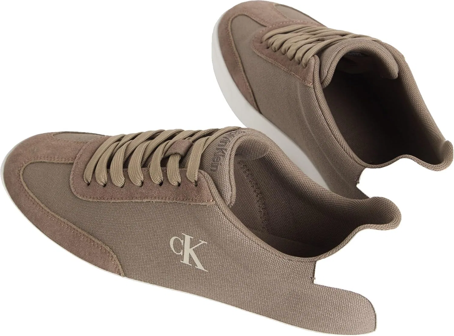 Мужские низкие кроссовки Calvin Klein Prof Cupsole CV HM0HM02236, Khaki Desert Taupe Bright White — фото 3