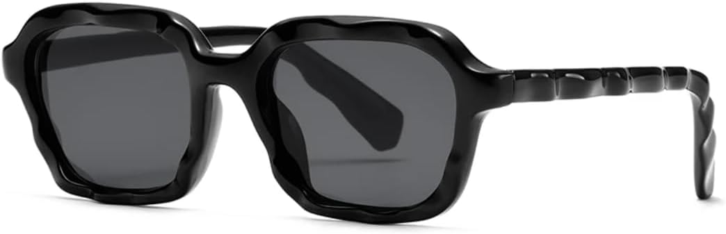 

Ретро-модные панк-солнцезащитные очки прямоугольной формы для женщин и мужчин, классические винтажные, с защитой от УФ-излучения UV400, для использования на открытом воздухе VFDHN, Black Black