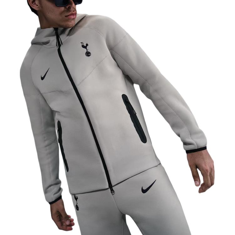 Толстовка Tottenham Hotspur Tech Windrunner мужская флисовая футбольная с полной молнией Nike, светло-iron ore/binary синий — фото 2