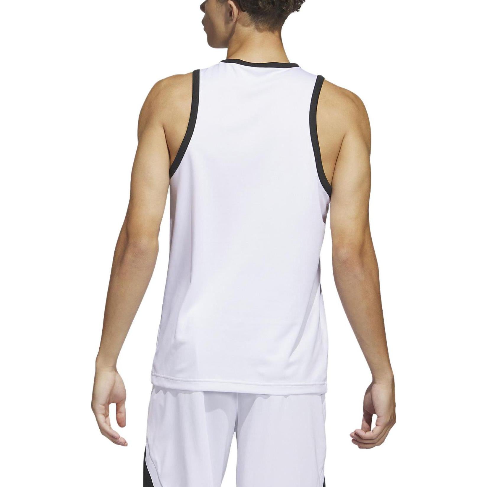 Топ adidas Legends Basketball 3-Stripes Tank Top 'White' IC2460, белый — фото 4