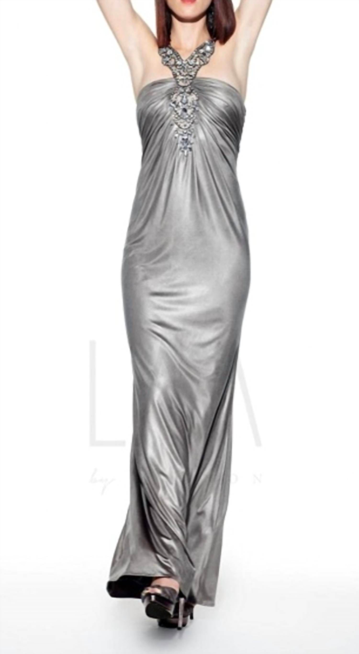 

Платье-халтер с бисером из соболя Lm Collection, Sable