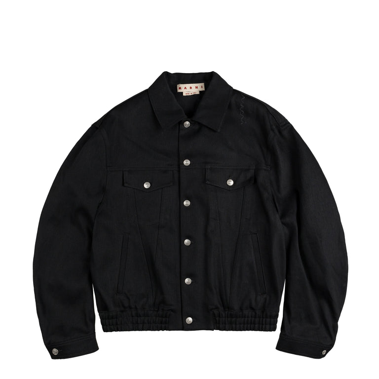

Куртка yarn dyed cotton denim jacket Marni, черный