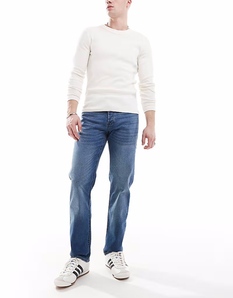 

Джинсы French Connection прямого кроя, средне-синего цвета French Connection Mens