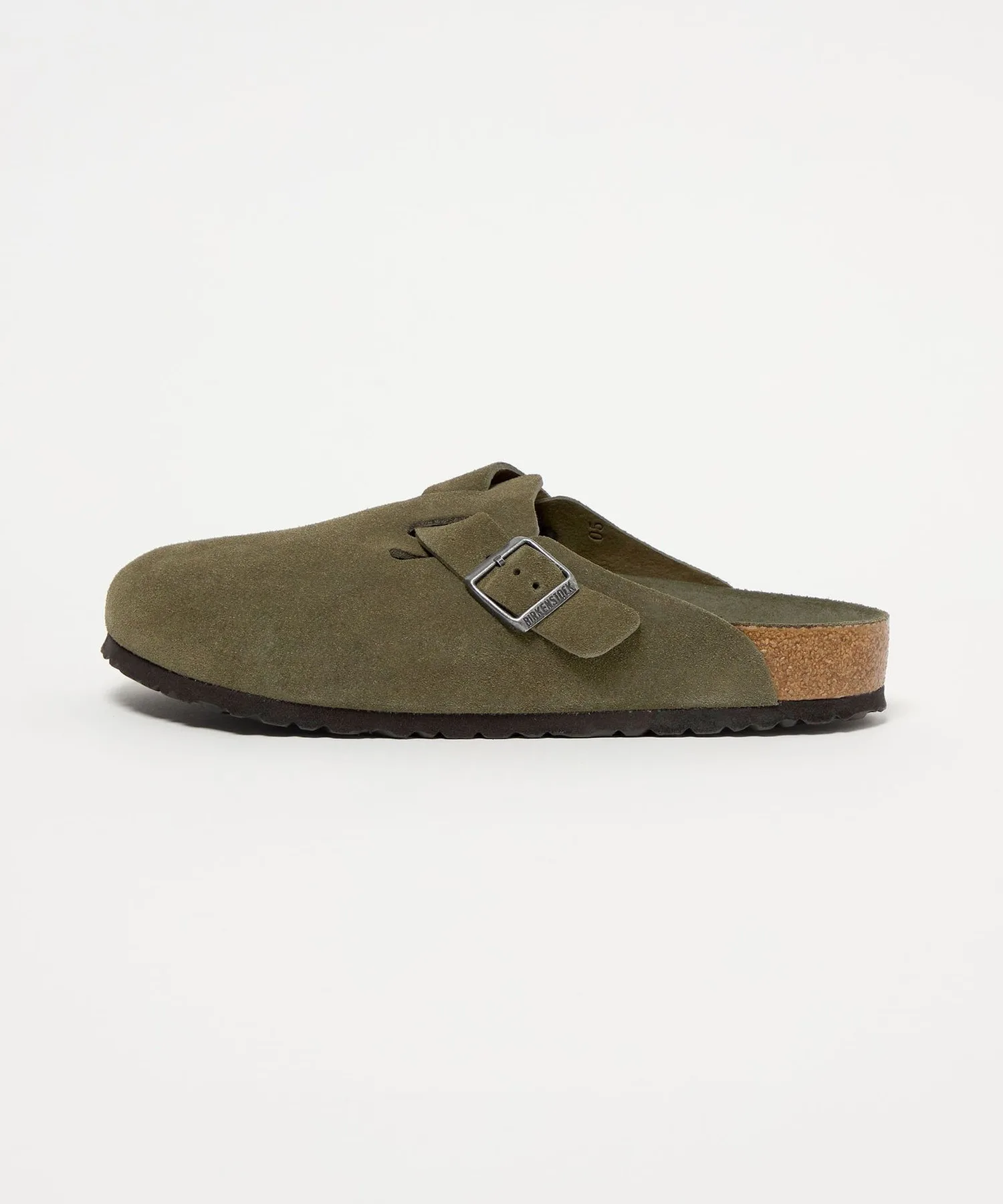 Мужские сандалии BIRKENSTOCK Boston из замши тёмно-зелёные