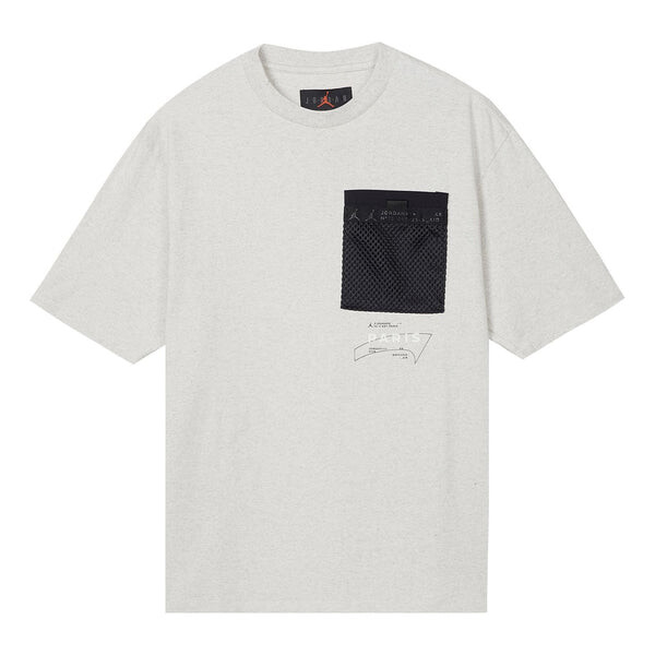 

Футболка Men's Nike Alphabet Printing Patch Pocket Round Neck Short Sleeve Asia Edition Gray T-Shirt, серый