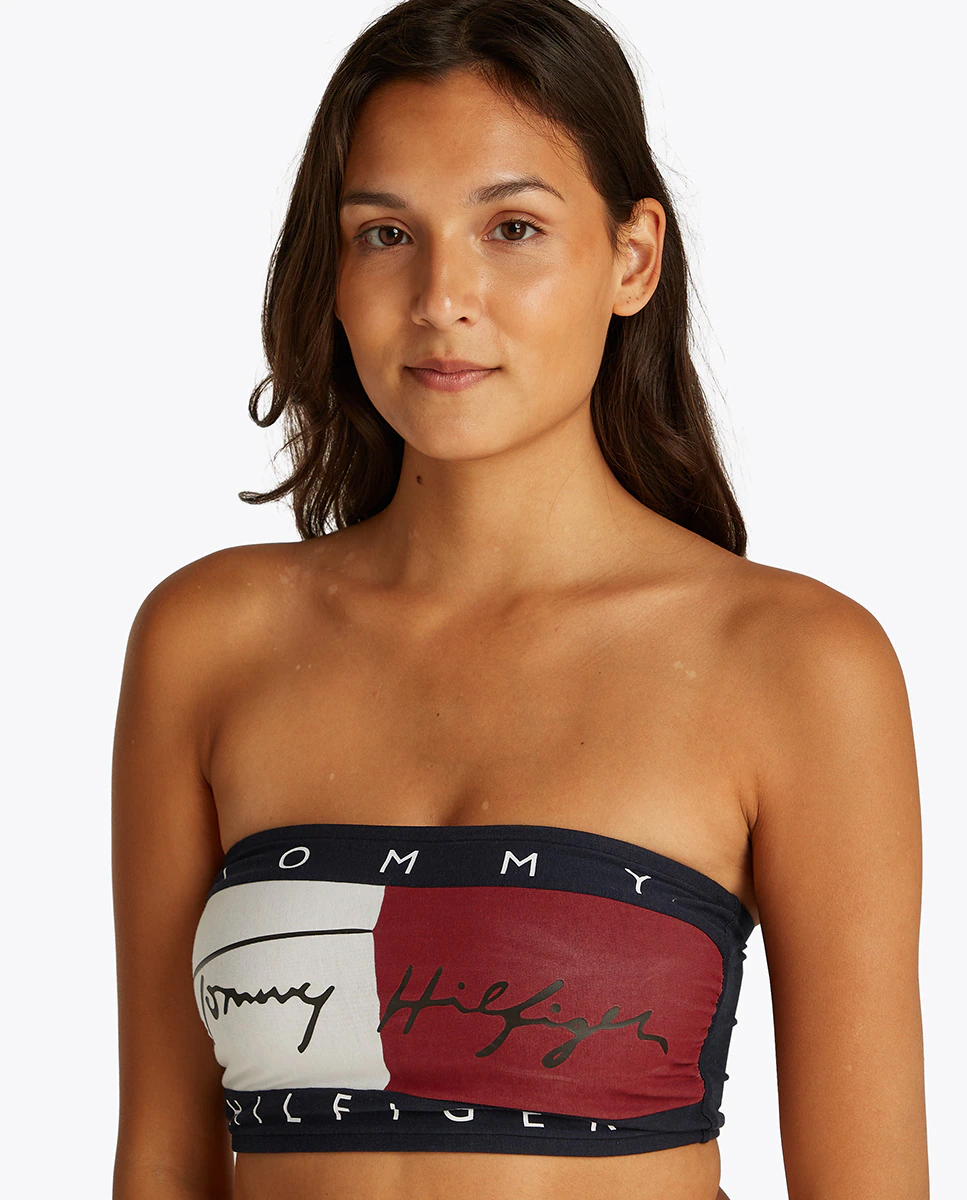 

Бюстгальтер-бандо с логотипом Heritage Tommy Hilfiger, темно-синий
