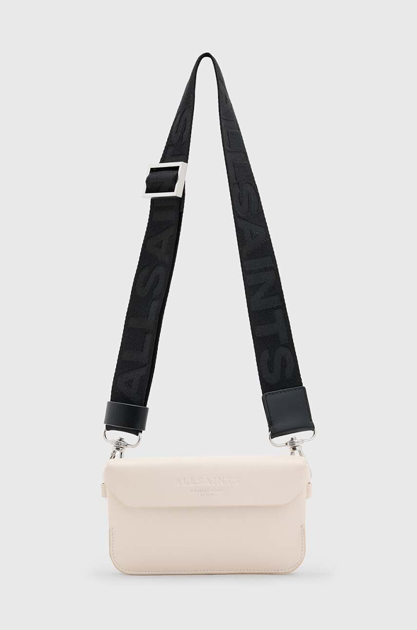 

Кожаная сумка AllSaints ZOE CROSSBODY, бежевый