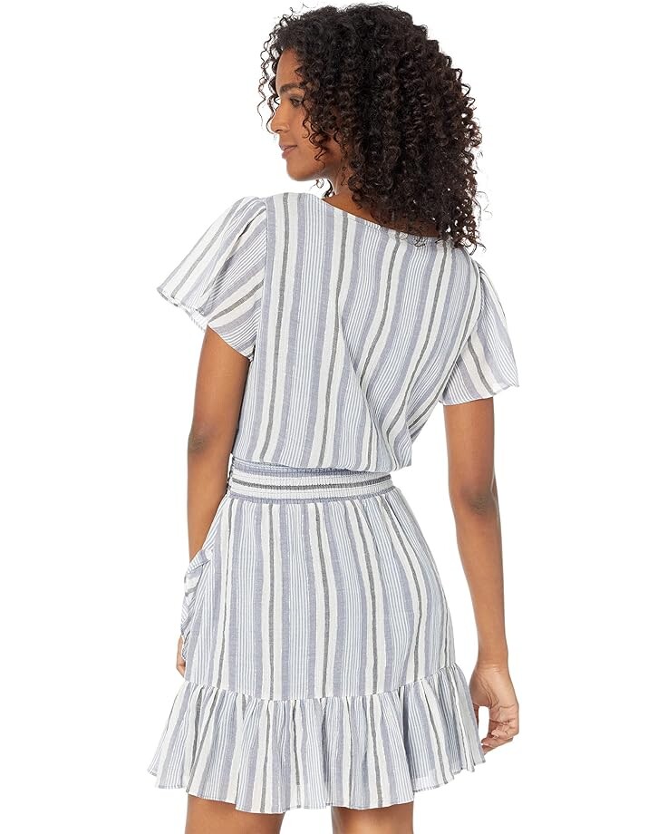 

Платье Michael Kors Short Sleeve Stripe Wrap Dress, цвет Dark Chambray