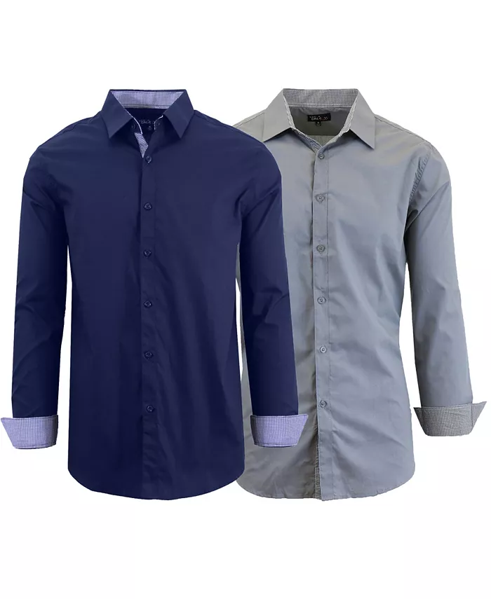 

Мужская рубашка Slim Fit, 2 штуки, однотонная Galaxy By Harvic, мультиколор