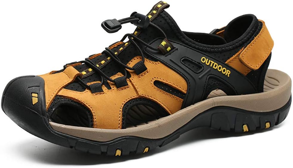 

Мужские спортивные походные сандалии Летние спортивные удобные шлепанцы Водонепроницаемые дышащие туристические пляжные обувь Yuper, желтый