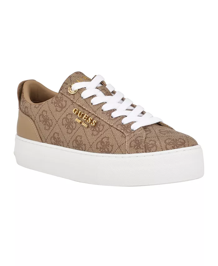 Женские кроссовки Genza на платформе с круглым носком и шнуровкой GUESS, белый