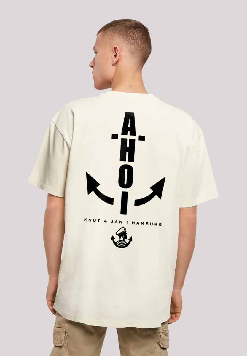 

F4NT4STIC Футболка "Оверсайз" Ahoi Anker Knut & Jan Hamburg ", принт, цвет Sand