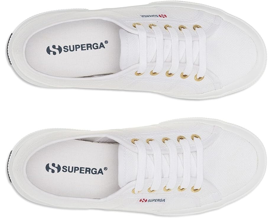 Кроссовки Superga 2750 COTU Classic Sneaker, цвет White/Gold — фото 2