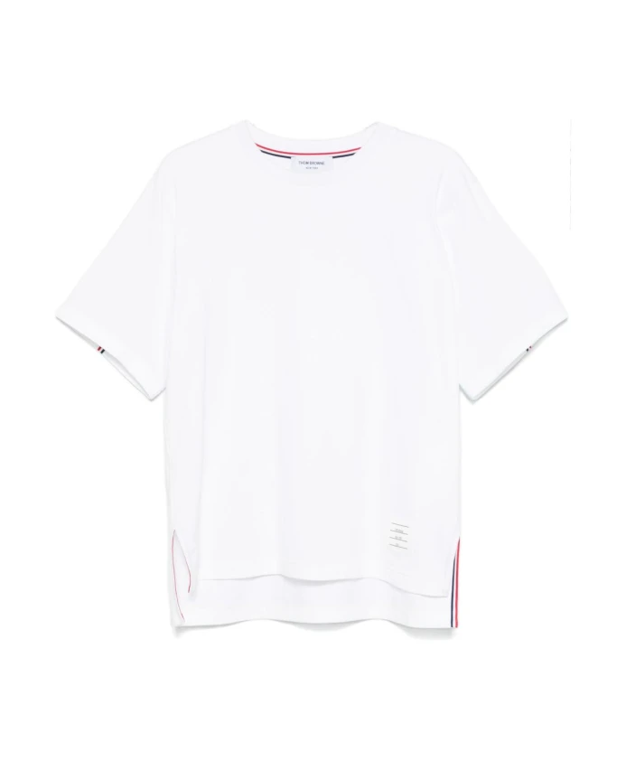 

Белая хлопковая футболка оверсайз Thom Browne, белый