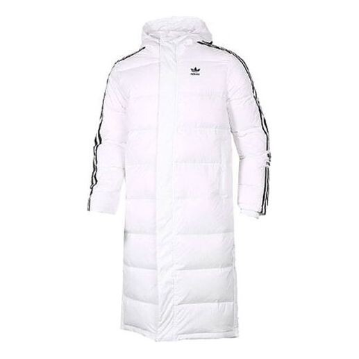 

Пуховик adidas originals Long Down Side Logo Printing mid-length Sports Down Jacket White, белый