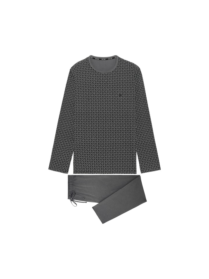 

HOM Пижама Waldorf Long Sleepwear серого цвета с принтом