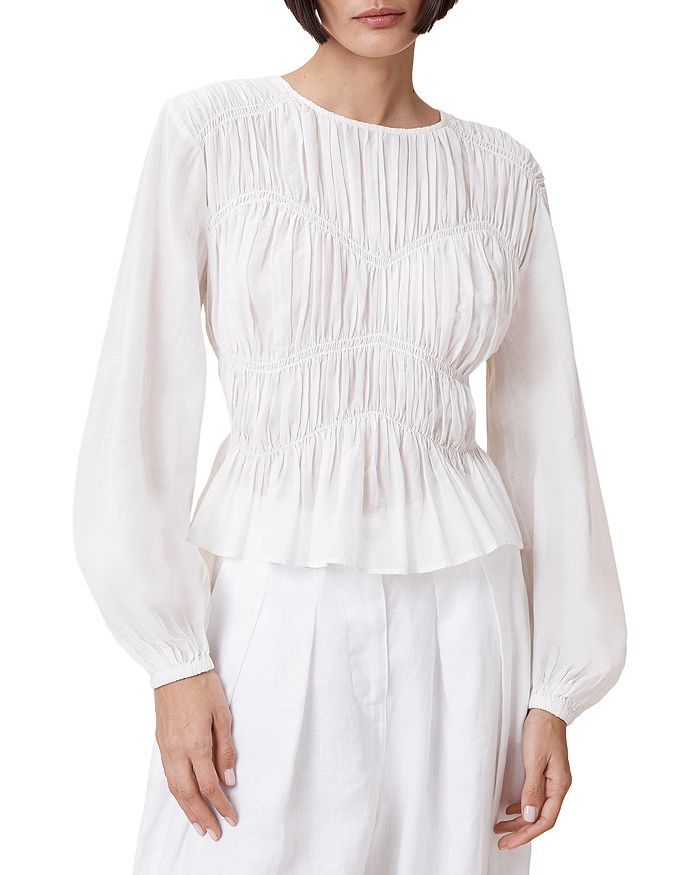 

Мелани Блузка с буфами и баской ALLSAINTS, белый