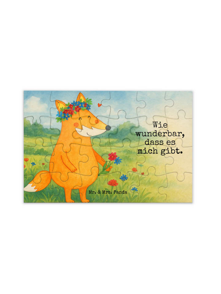 

Mr. & Mrs. Panda Головоломка: лиса, цветок, надпись белым цветом