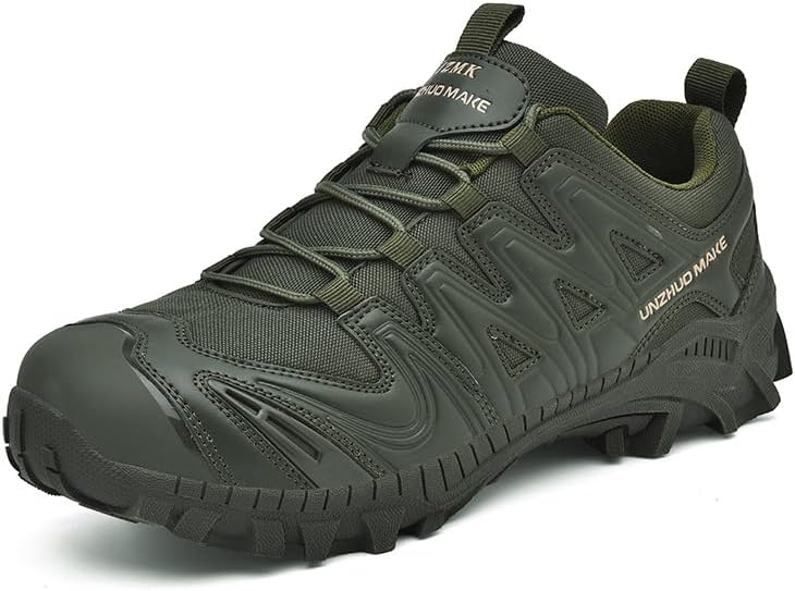 

Мужские тактические ботинки Водонепроницаемые походные кроссовки для тренировок на улице, путешествий, с противоскользящей подошвой, долговечные, для осени и весны Qacksv, зеленый