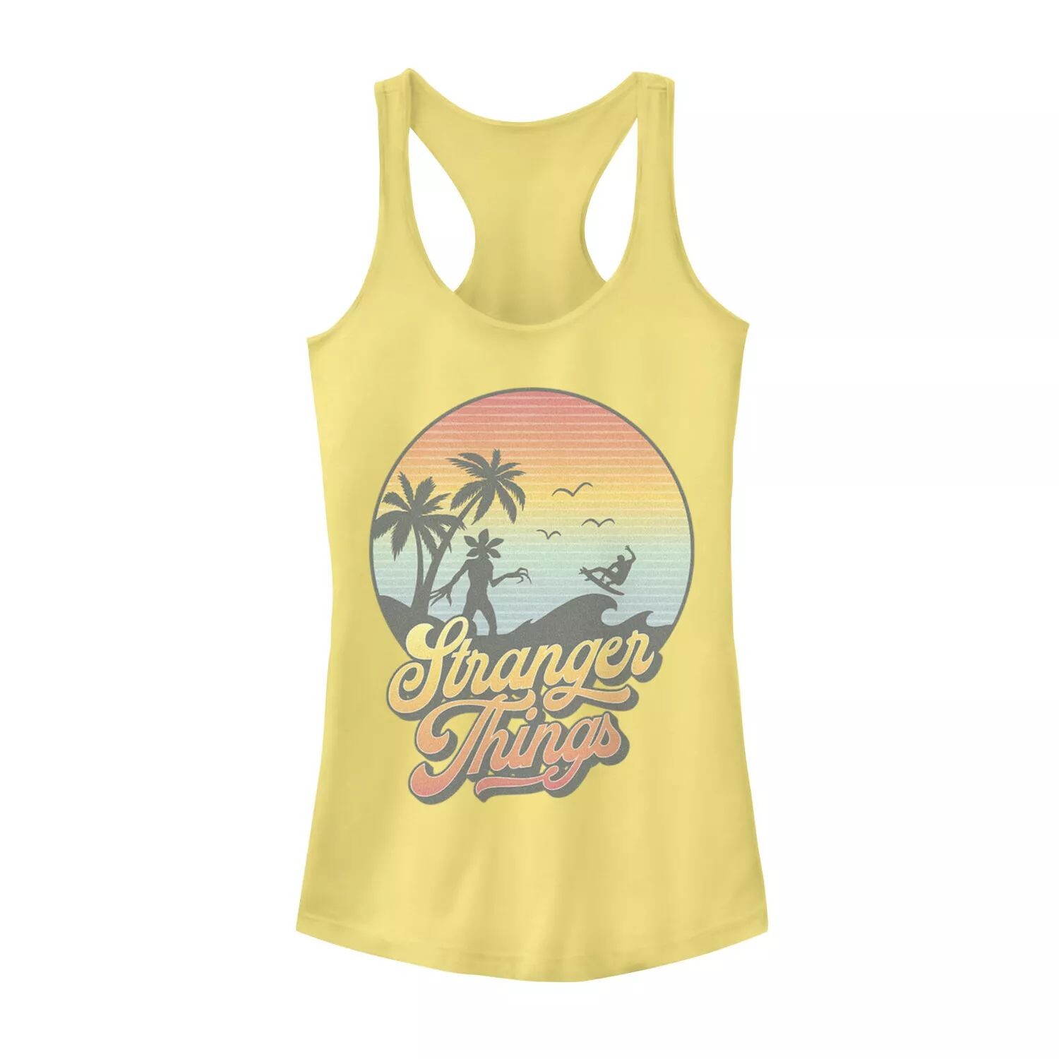 

Майка с рисунком Racerback для юниоров Stranger Things Palms Surf Wave Licensed Character