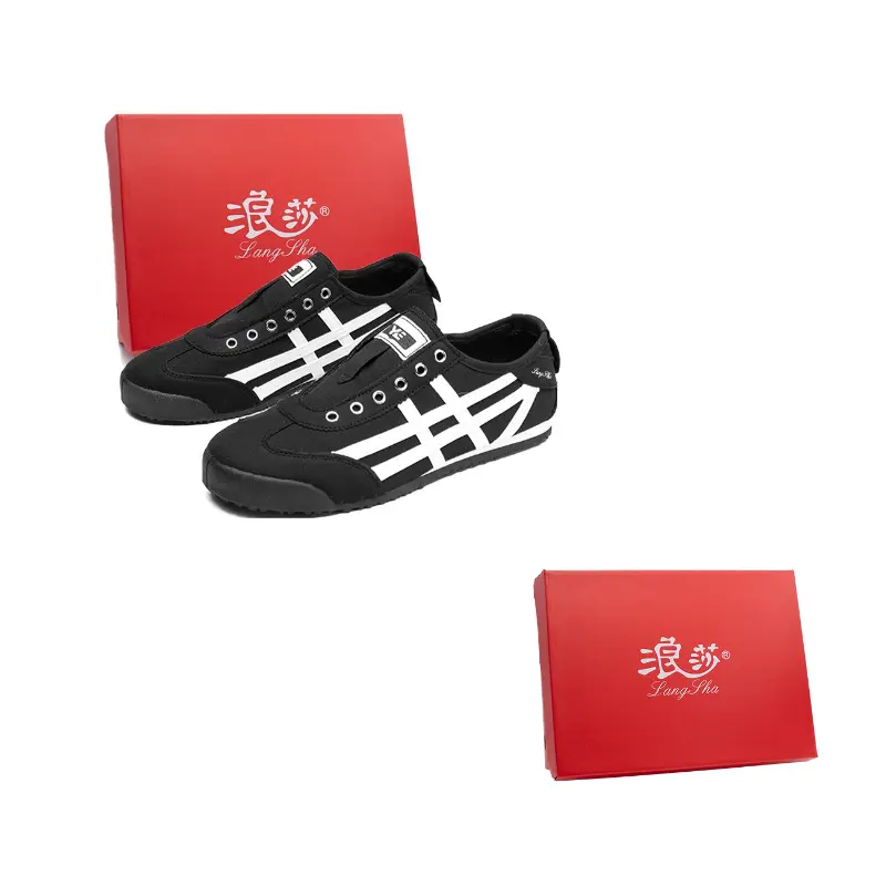 

Lanza Скользоустойчивые, износостойкие, дышащие, легкие низкие кеды унисекс черно-белые, цвет Black White