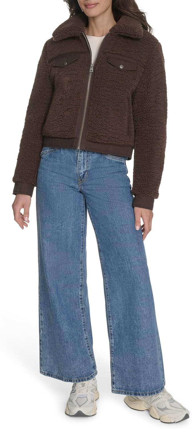 Женская куртка-бомбер Levi's со стёганой подкладкой, шоколадный — фото 2