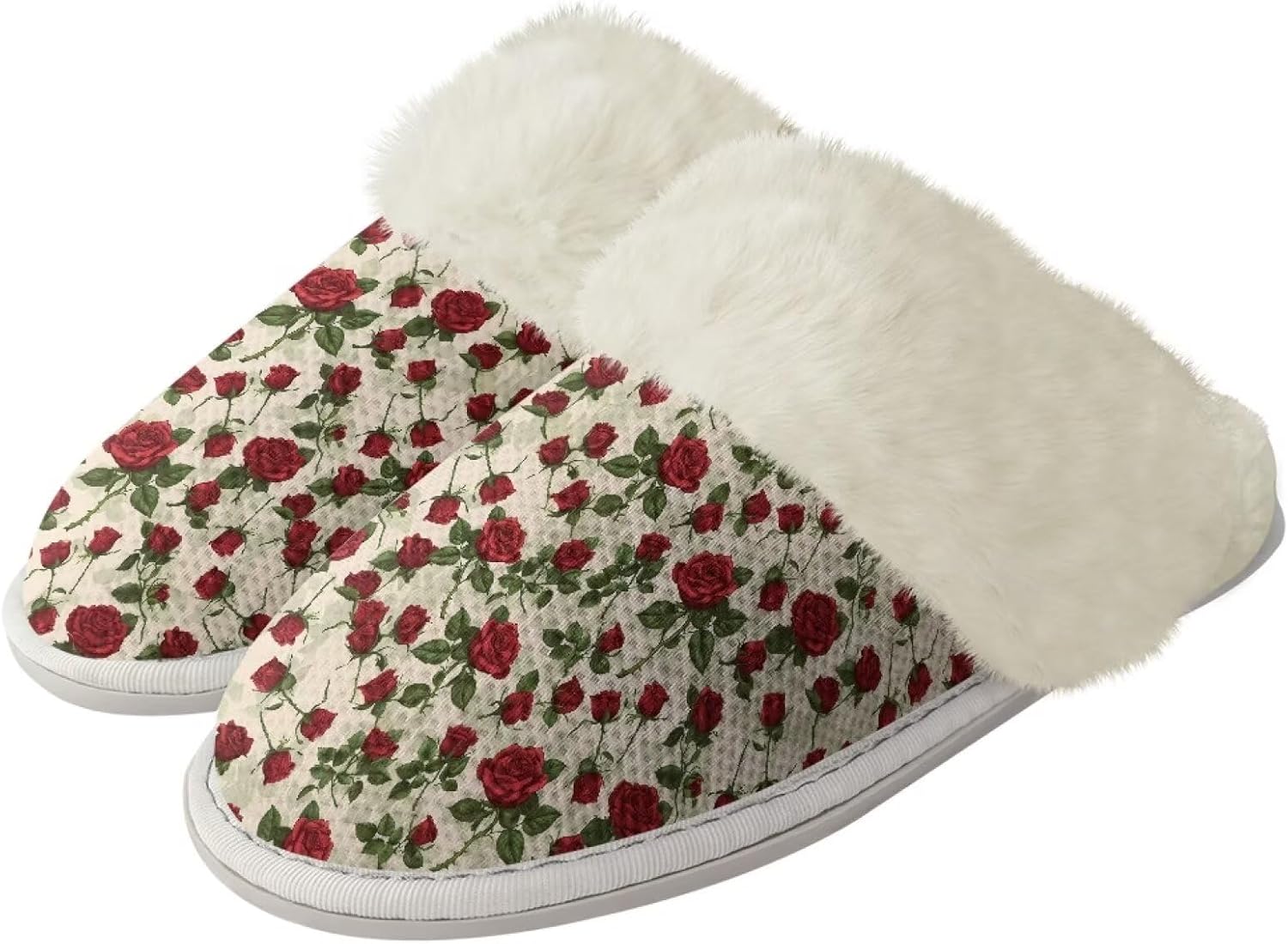 

Тапочки Glomenade для женщин и мужчин с отделкой из фланели, домашние туфли с памятью формы, закрытым носком и мягкой подошвой, для использования дома и на улице, красный