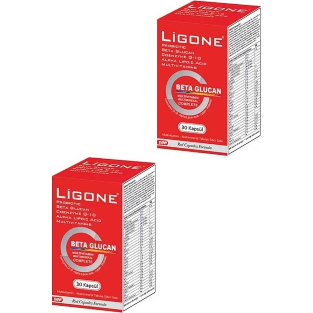 

Бета-глюкан пробиотик мультивитамин Ligone, 2 упаковки по 30 капсул