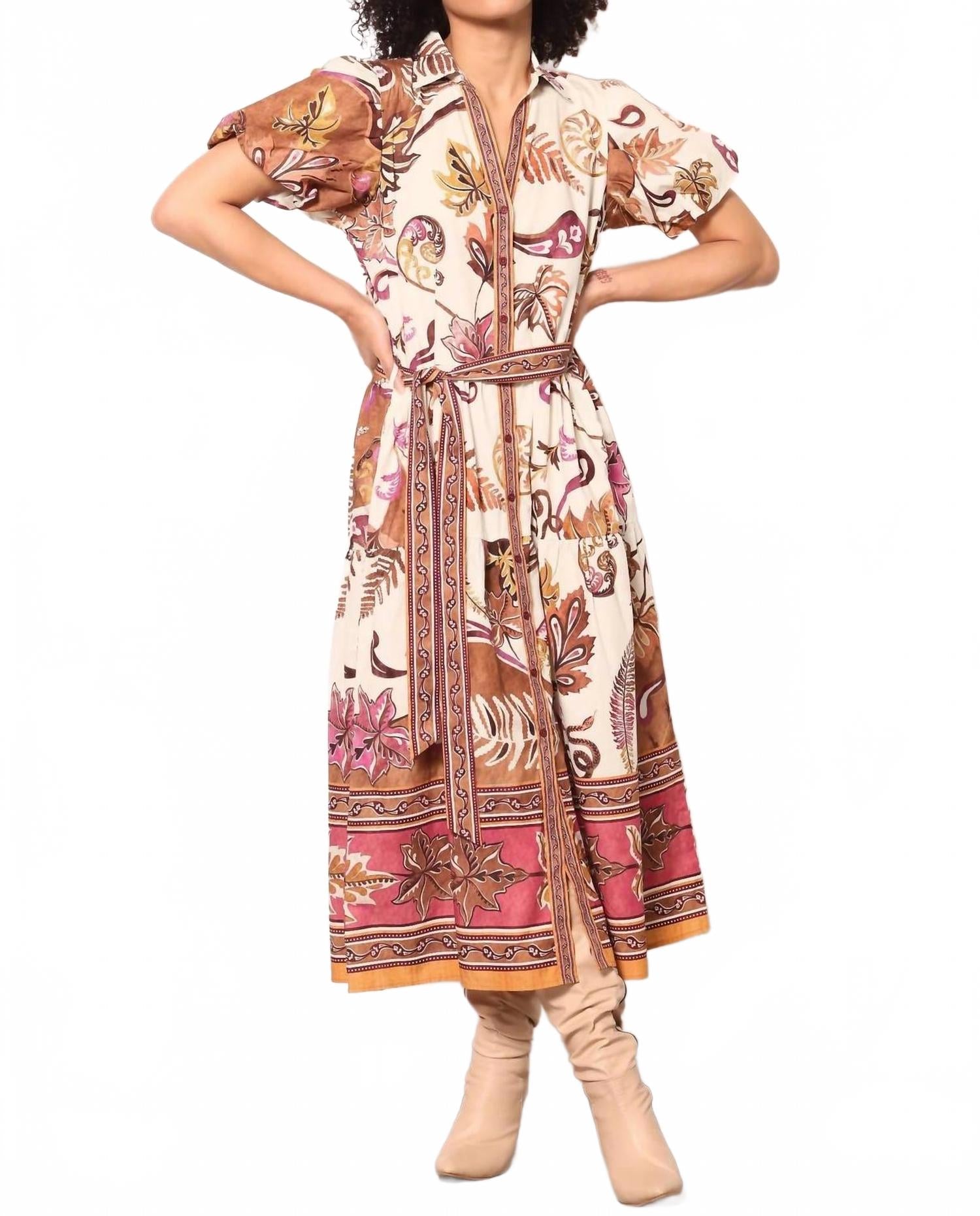 

Платье-макси Della в цвете "Туманный папоротник" Maude vivante, misty ferns