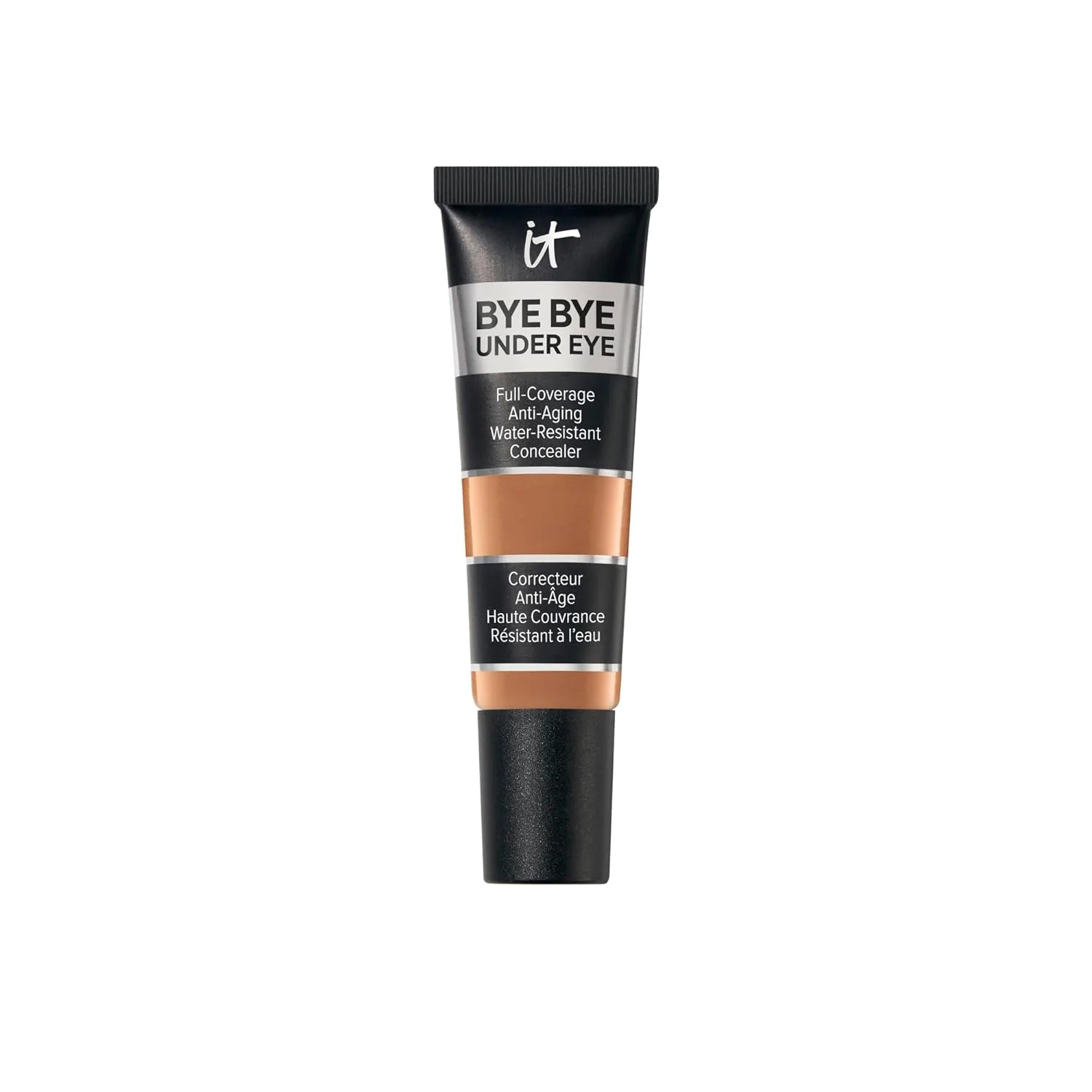IT Cosmetics Bye Bye Under Eye консилер водостойкий, 24 часа полное покрытие, осветляющий для темных кругов, морщинок, покраснений и пигментации, антивозрастной корректор цвета, 12 мл, 40.5 Deep - for cool undertones