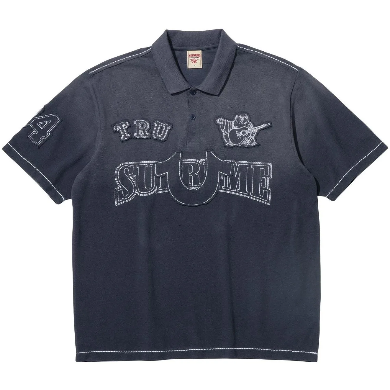 Supreme Футболка поло с аппликациями True Religion в камуфляжном стиле