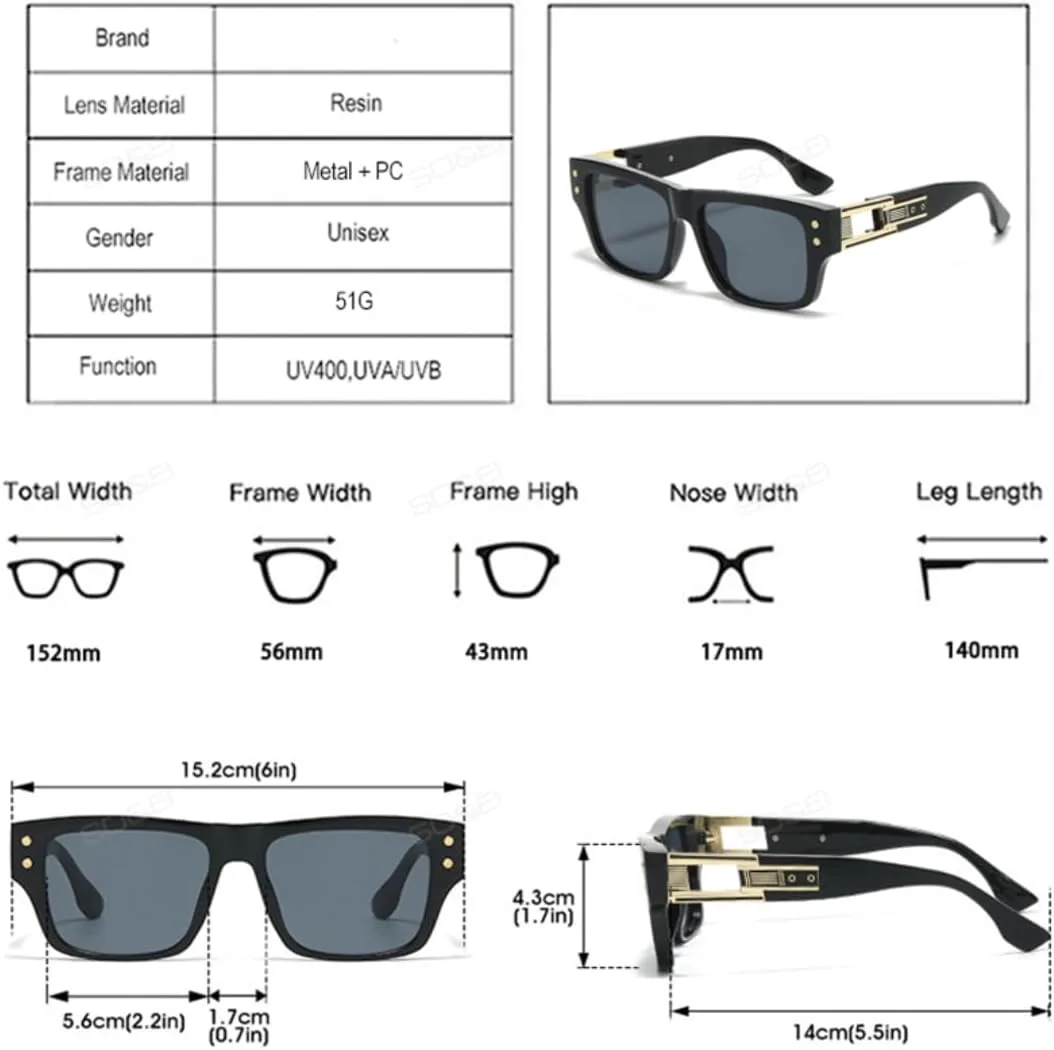 

Мужские солнцезащитные очки UV400 в стиле ретро с заклепками; женские солнцезащитные очки с градиентным покрытием и полой конструкцией UUPTTPL, Black Gray Gradient