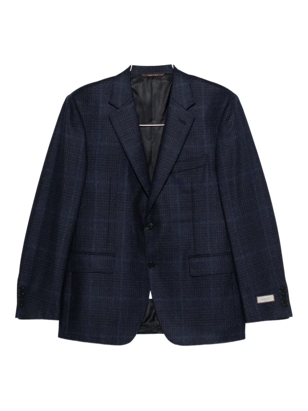 

Клетчатый однобортный пиджак Canali, синий