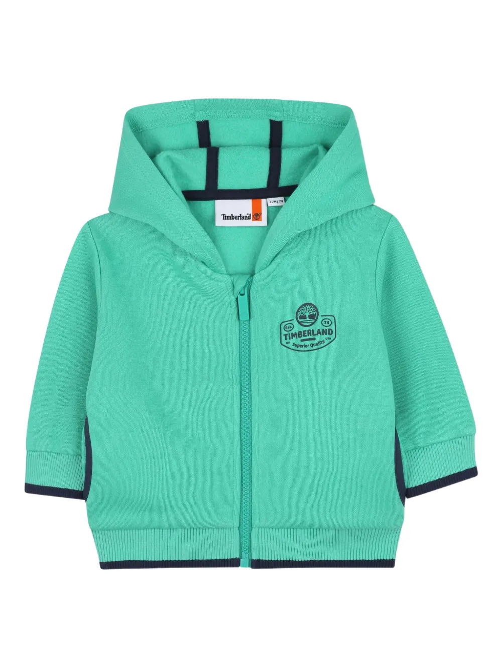 

Толстовка с капюшоном на молнии с логотипом Timberland Kids, зеленый