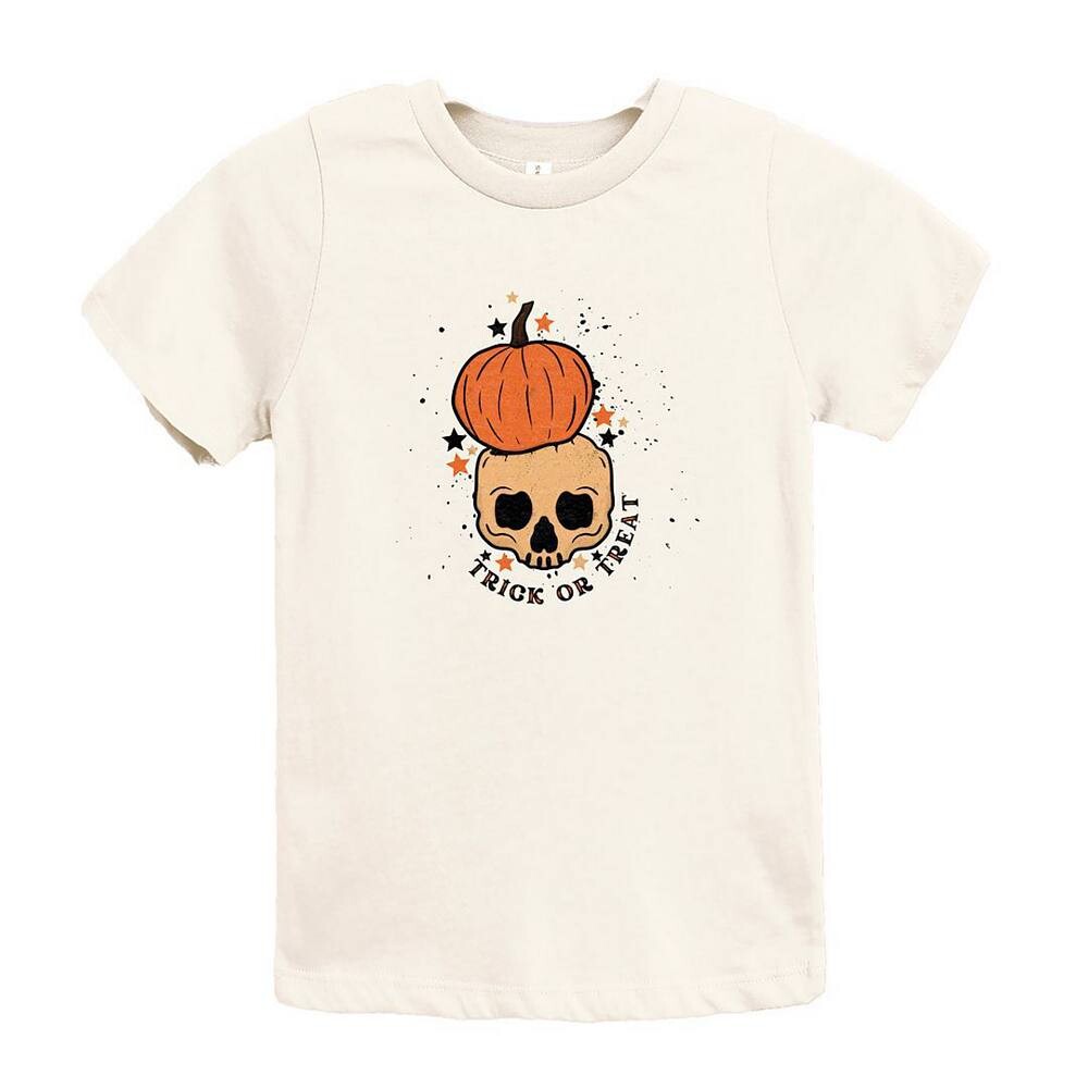 

Футболка с короткими рукавами и рисунком черепа Trick Or Treat для малышей The Juniper Shop, цвет Cream