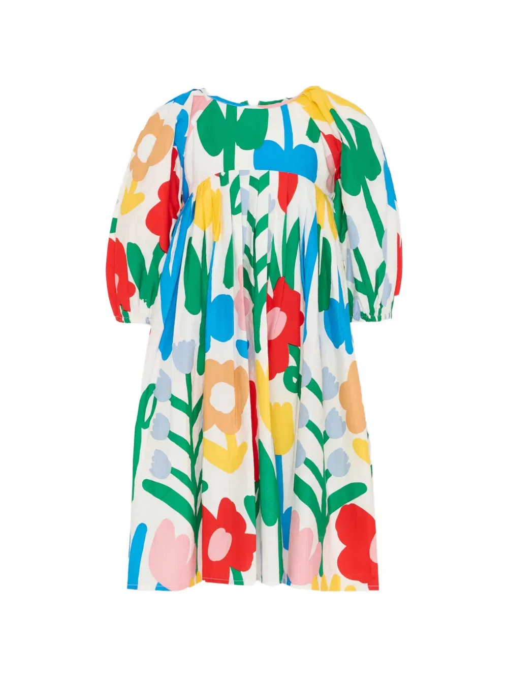 Платье миди с цветочным принтом Stella Mccartney Kids, белый