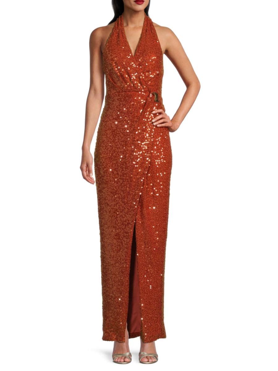 

Платье Светлана с пайетками Halston, цвет Burnt Orange