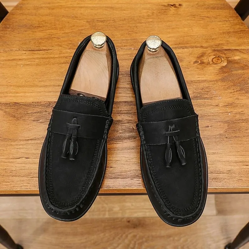 Мужские лоферы из PU-кожи, Classic Casual, черный SayfuR — фото 3