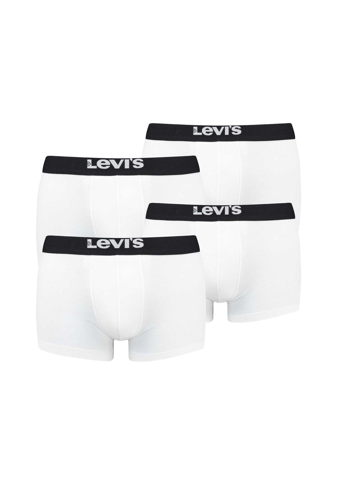 

Мужские боксеры, 4 шт – Solid Basic Trunk Organic, пояс с логотипом Levi's, белый