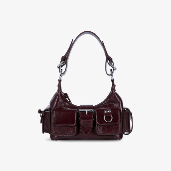 

Сумка кожаная плечевая маленькая Amelia The Kooples, бордовый