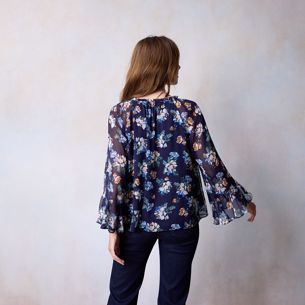 

Женский топ с рукавами-годе LC Lauren Conrad, цвет Sorbet