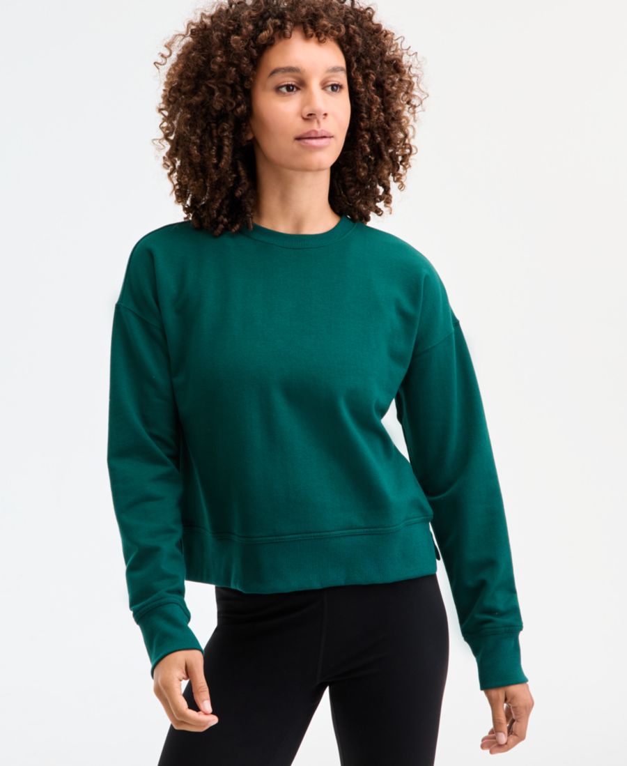 

Женская толстовка с круглым вырезом и разрезами по низу, эксклюзивно для Macy's ID Ideology, Dark Forest