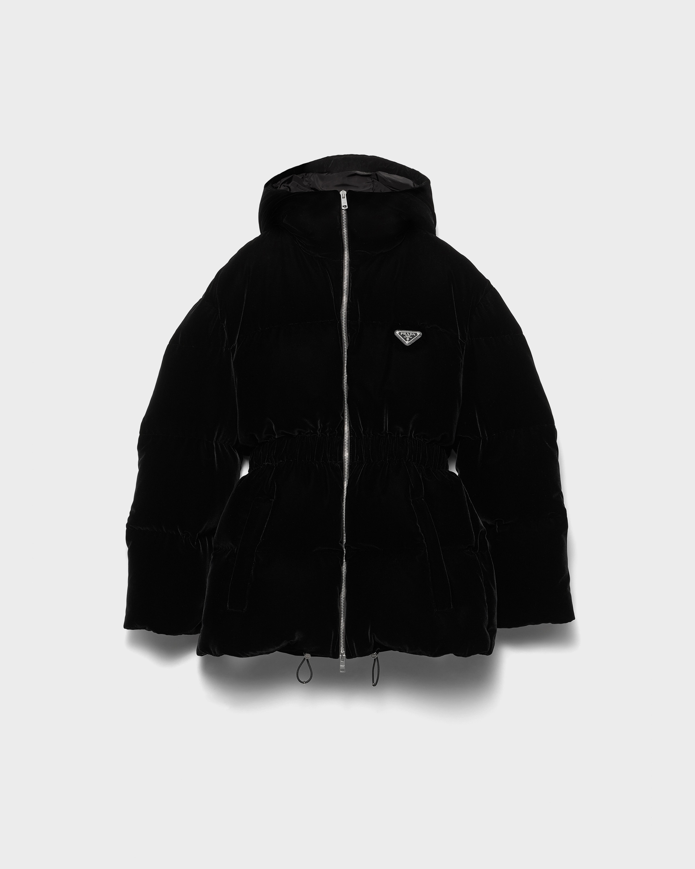 

Вельветовый пуховик Prada, черный