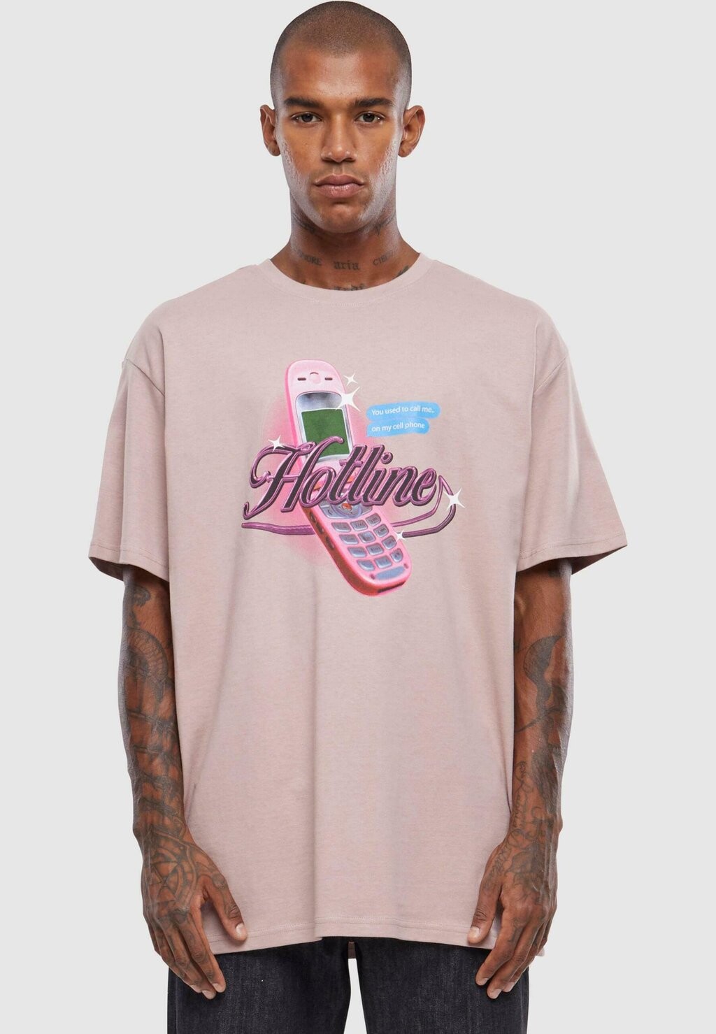 

Футболка с принтом Unisex Hotline Oversize Upscale by Mister Tee, цвет duskrose